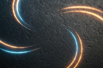 Poster - Colorful Light Trails in Abstract Swirl Design on Textured Dark Surface Background