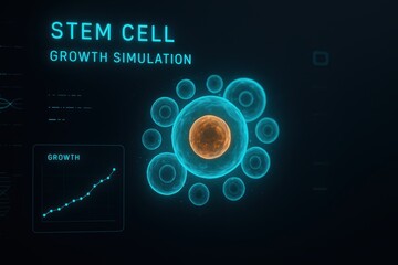 Poster - Stem Cell Growth Simulation Concept in Digital Visualization for Scientific and Medical Use