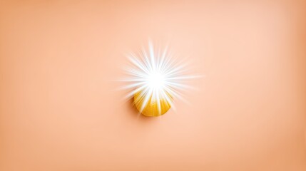 Poster - Bright Glowing Object on Soft Orange Radial Gradient Background