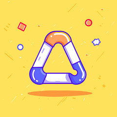 Poster - Stylized Triangle with Rounded Edges and Playful Geometric Shapes
