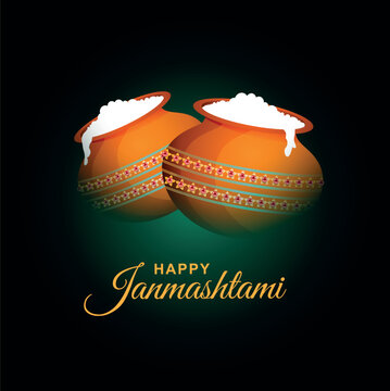 Happy Janmashtami festival poster template vector illustration with background
