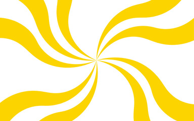 Aufkleber - Abstract high-energy radial burst design with bright yellow and white wavy stripes. Symmetrical curved segments, a hypnotic, sunburst optical illusion. Swirling motion dynamic vintage pop-art.