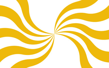 Aufkleber - Abstract high-energy radial burst design with bright yellow and white wavy stripes. Symmetrical curved segments, a hypnotic, sunburst optical illusion. Swirling motion dynamic vintage pop-art.