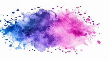 Poster - Color Burst Symphony: A vibrant abstract composition, a stunning display of watercolor artistry, showcasing a dynamic explosion of cool blues, violets, and radiant pinks.