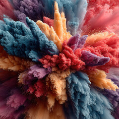 Poster - A vibrant explosion of colorful paint isolated on transparent background