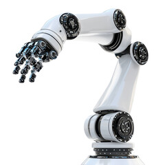 Poster - Robotic arm, robotic arm with multiple joints and a gripper, isolated on transparent background