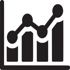 Poster - A simple black and white illustration of a graph showing an upward trend with data points