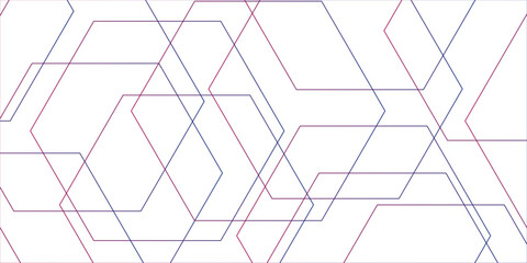 Fototapete - Abstract minimalistic background featuring a series of thin, overlapping geometric lines forming angular. Futuristic architecture concept with digital geometric connection pink lines.