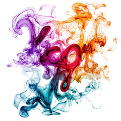 Fototapete - Smoke lettering in vibrant tones provides, Smoke lettering in vibrant colors spells out a message, isolated on transparent background
