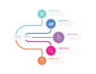 Fototapete - Vector business Presentation Connecting Steps Infographic Template