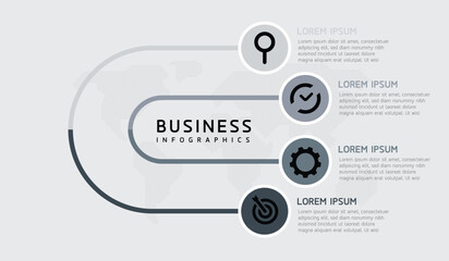 Fototapete - Vector business Presentation Connecting Steps Infographic Template