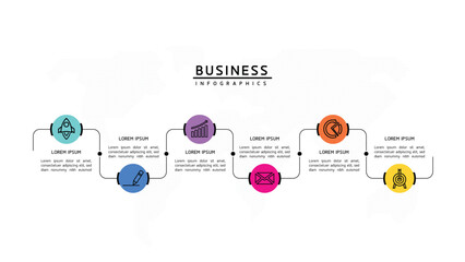 Fototapete - Vector business Presentation Connecting Steps Infographic Template