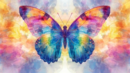 Poster - Creating a colorful seamless butterfly design in pink and blue for vibrant home decor digital art artistic environment abstract viewpoint