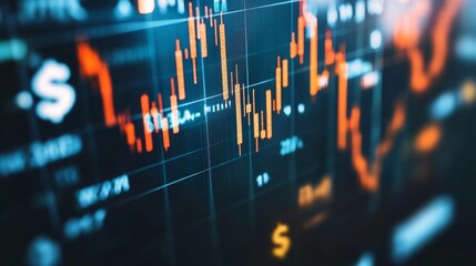 Poster - Analyzing digital financial trends in abstract data representation global market conceptual visualization