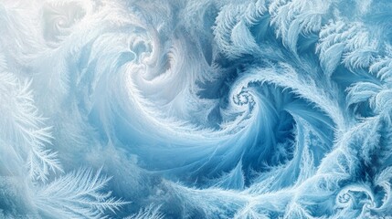 Poster - Swirling frost patterns abstract winter wonderland digital artwork icy environment close-up view creative concept
