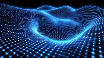 Poster - Flowing data lines in a cyberspace grid digital realm visual representation futuristic environment abstract perspective