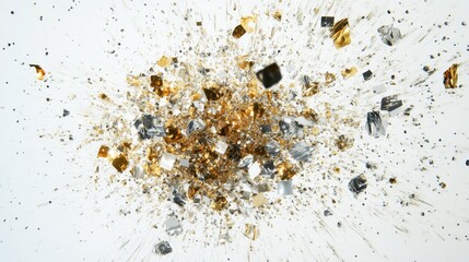 Poster - A dazzling confetti explosion captured in time studio image vibrant close-up celebration