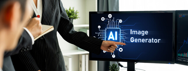 Poster - Generative AI virtual assistant tools for prompt engineer and user for ease of engage artificial intelligence AI technology help people to work with generative AI functions by prompting the AI brisk