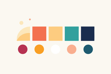 Fototapete - Geometric paint spots display a minimalist color palette suitable for modern design and artistic inspiration