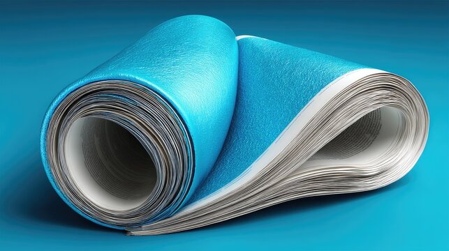 Abstract Blue Rolled Texture with Cyan Pattern