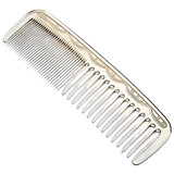 Silver hair comb with fine teeth isolated on transparent background