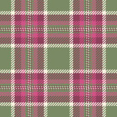 Poster - Elegant plaid pattern in hues of green, pink and ivory. Seamless design, ideal for textile prints, backgrounds, and festive designs. Vintage, classic aesthetic.
