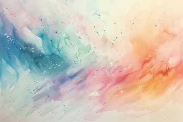 Poster - Soft pastel watercolor painting with expressive brushstrokes and delicate color blends