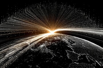 Poster - Global Data Transfer Visualization with Glowing Arcs and Particles