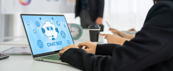 Poster - Chatbot software application for modish online business that automatically reply to customer questions