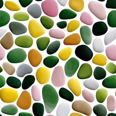 Poster - Enjoy a vibrant watercolor abstract pattern filled with soft pastel dots in shades of pink, yellow, green, orange, and red SEAMLESS PATTERN