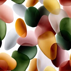 Poster - Enjoy a vibrant watercolor abstract pattern filled with soft pastel dots in shades of pink, yellow, green, orange, and red SEAMLESS PATTERN