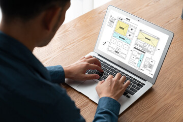 Fototapete - Website design software provide modish template for online retail business and e-commerce