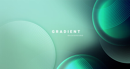 Leinwandbilder - Glowing circular waves on abstract gradient background