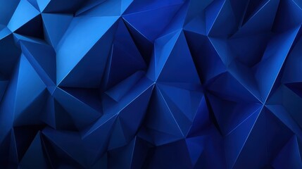 Poster - Dark blue triangular abstract background. geometric dark pattern background with lines composed triangles. blue triangle tiles pattern mosaic background.