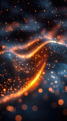 Poster - Glowing Data Lines Connecting Points Abstract Background