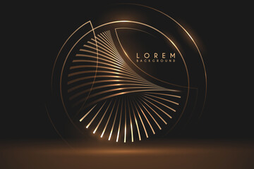 Wall Mural - abstract circle golden lines background