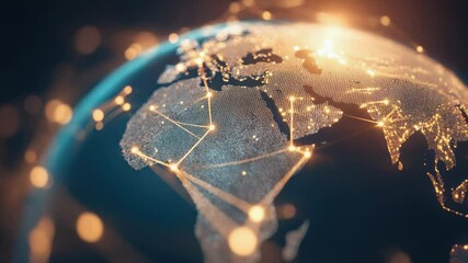 Poster - A close-up view of a map of the world showing various countries and geographical features