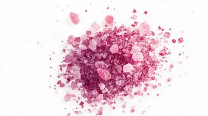 Poster - A pile of crushed pink sugar on a white surface