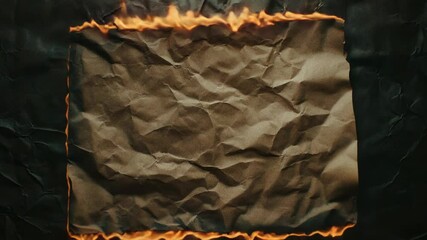 Poster - A burning piece of paper on a dark background