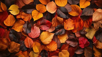 Poster - A pile of leaves fallen from trees in autumn