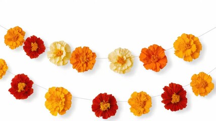 Aufkleber - A decorative garland of flowers suspended from a string, perfect for various occasions and celebrations