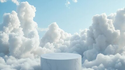 Aufkleber - A pedestal sitting on a cloudy sky with no land or horizon in sight