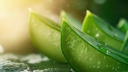 Poster - A detailed view of a leaf with water droplets, suitable for use in illustrations about nature, science or educational materials