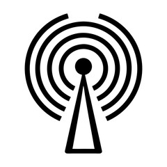 Poster - Illustration of a wifi signal antenna tower for wireless internet communication and broadcast technology
