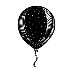 Poster - Black and white party balloon vector illustration for birthday celebration and decoration clip art design