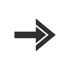Poster - Dark Gray Arrow Icon Pointing Right on Black Background, Vector Illustration