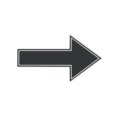 Poster - Dark gray arrow on black pointing to right with white outline to indicate direction
