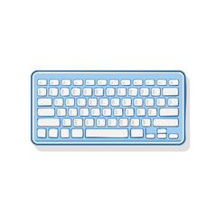 Leinwandbilder - Blue computer keyboard illustration for typing or gaming needs in a digital or technology setting for work from home creative projects
