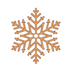 Poster - Elegant golden snowflake illustration on black background holiday winter design festive season graphic element stylized ice crystal decoration