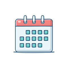 Poster - Colorful Cartoon Calendar Illustrating Time Management and Scheduling with Marked Dates for Events